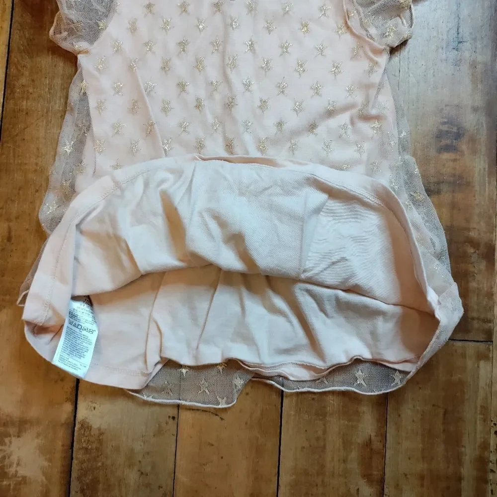 Gap shirt 2T blush tulle gold tunic shirt summer lightweight dress glitter